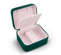 Massido Portagioie da viaggio, piccolo organizer per gioielli, portatile, 11 x 9,5 x 6,2 cm, verde