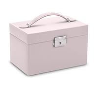 Massido Portagioie portatile con specchio, 18,6 x 14,8 x 11 cm, rosa