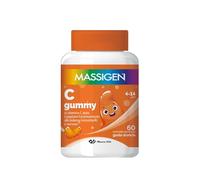 Massigen - C Gummy, 60 Caramelle da 3,3 g, Integratore Alimentare con Vitamina C, Vitamine Gommose per Bambini 4-14 Anni, Gusto Arancia, Ideale per Sistema Immunitario e Nervoso