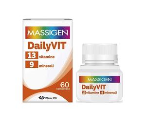 Massigen Dailyvit+ 13 Vitamine 9 Minerali Integratore, 60 Compresse