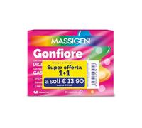 Massigen - Gonfiore, 2 Confezioni da 20 Capsule,Integratore Con Estratto di Carciofo e finocchio, per Favorire la Digestione e l'Eliminazione dei Gas Intestinali, Senza Glutine