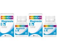 Massigen - Magnesio B6, 60 Capsule, Integratore per Funzione Muscolare e Nervosa, Contribuisce al Benessere Energetico e Psicofisico, con Magnesio e Vitamina B6 (Confezione da 2)