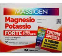 Massigen Integratore Alimentare Magnesio e Potassio Forte Zero Zuccheri 30 bustine