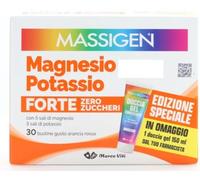 Massigen Magnesio e Potassio Forte Zero Zuccheri 30 bustine - Integratore Alimentare