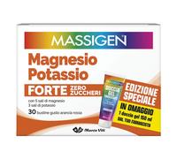 Massigen Integratore Alimentare Magnesio e Potassio Forte Zero Zuccheri 30 bustine