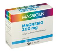 Massigen MASSIGEN MAGNESIO 20 BUSTINE DA 6 G GUSTO LIMONE SENZA GLUTINE SENZA LATTOSIO CON ZUCCHERO ED EDULCORANTE