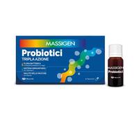 MASSIGEN Probiotici Tripla Azione Liquido – Promo 2 confezioni 10+10 flaconcini 8 ml