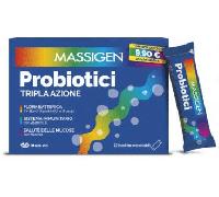 Massigen Probiotici Tripla Azione Fermenti Lattici Integratore per Flora Batterica e Sistema Immunitario 12 Stickpack