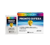 Massigen - Pronto Difesa Buste, 14 Buste Monodose da 6 g, Integratore per il Sistema Immunitario con Vitamine B, C, D e Zinco, Senza Glutine