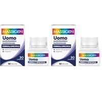 Massigen - Uomo, Formula Specifica, Integratore Multivitaminico e Multiminerale per Vitalità Maschile, Sostiene il Sistema Immunitario, con Magnesio e Zinco, 30 Compresse (Confezione da 2)