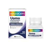 Massigen - Uomo, Formula Specifica, Integratore Multivitaminico e Multiminerale per Vitalità Maschile, Sostiene il Sistema Immunitario, con Magnesio e Zinco, 30 Compresse
