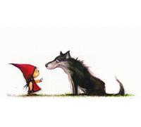 Massimiliano Frezzato - CAPPUCCETTO ROSSO CON MARGHERITA - Litografia 40x30