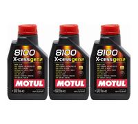Massimizza le prestazioni del tuo veicolo con il set da 3 MOTUL 8100 X-CESS GEN2 5W-40. Olio sintetico ad alte prestazioni per motori benzina e diesel di ultima generazione.