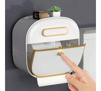 Massimizza lo spazio in bagno: Portarotolo da parete elegante - Impermeabile, senza foratura con pratico cassetto, facile installazione adesiva. Decorazione autunnale per il bagno verde,BiancoABS