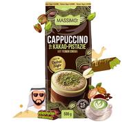 MASSIMO Tipo cappuccino Dubai Chocolate Style, 10 x 500 g, polvere istantanea per bevande con caffè istantaneo, cacao pistacchio con crema fine, contenente caffeina, preparazione rapida
