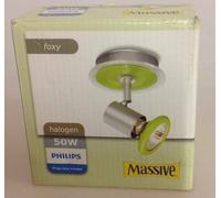 MASSIVE APPLIQUE FOXY 54430/33/10 ACCIAIO E VETRO VERDEFARETTO SINGOLO DA MURO