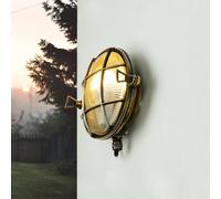 Massive Applique Serifos Ottone Vetro IP64 Ø18Cm Esterno Terrazza Casa
