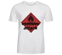 Massive Attack Blue Lines Design Your Own T Shirt Uomo Girocollo, Bianco, XL