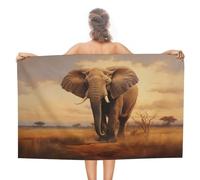 Massive Elephant Walking Beach Towel Sand Free Microfibra Grande Asciugamano Doccia Multiuso Assorbente per Bagno Piscina 130x80 CM