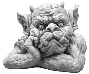 Massive figura gargoyle di pietra busto IV portieri Gartendeko cacciate pietra frostfest