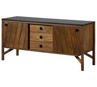 MASSIVMOEBEL24.DE Credenza in Legno di Mango 140x45x65 Los Angeles - Diversi Colori, Colore:Oliato Marrone/Granito Scuro, Misure:140x45x65 cm (BxTxH)