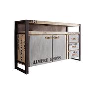 MASSIVMOEBEL24.DE Credenza in Legno Mango/Ferro - Stampato 145x40x85 Factory #143