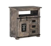 MASSIVMOEBEL24.DE Credenza Mango Railway #110 - Colori Diversi, Colore:Laccato Grigio, Misure:80x45x85 cm (LxPxA)