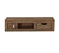 MASSIVMOEBEL24.DE Elemento da Parete Sheesham 84x25x20 Grigio Oleato Naturale Grigio #060