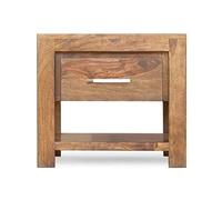 MASSIVMOEBEL24.DE Mobili in Legno Massello Sheesham Legno Massiccio Life Honey Comodino Legno Massello Palissandro Verniciato Mobile Metro Life #127