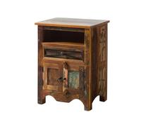 MASSIVMOEBEL24.DE Nature of Spirit #132 Comodino in Legno Riciclato - Laccato/Multicolore 55x40x75