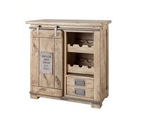 MASSIVMOEBEL24.DE Porta Bottiglie Mango Railway #140 - Colori Diversi, Colore:Laccato Beige, Misure:80x40x82 cm (LxPxA)