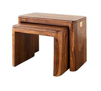 MASSIVMOEBEL24.DE Tavolo d'appoggio Sheesham/palissandro TORONTOÿ#144ÿ- Colori diversi, Colore:marrone scuro cerato, Misure:59x30x41 cm (LxPxA)