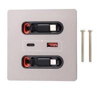 Masslla Caricabatterie universale da 12 W con pannello da parete con USB-A/USB-C estraibile, uscita di tipo C per telefoni cellulari, tablet
