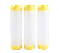 Masslla Flacone da spremere in plastica, 16 once, punta ricaricabile, grande distributore di valvola, condimento per salse, ketchup