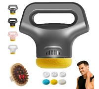 Massology Pro Massage Gun, Deep Tissue Percussion Massager with 3 Heads & 12 Gears, Portable Home Tool for Neck Back Hips Full Body Muscle Relax (Gray)