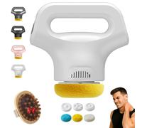 Massology Pro Massage Gun, Deep Tissue Percussion Massager with 3 Heads & 12 Gears, Portable Home Tool for Neck Back Hips Full Body Muscle Relax (White)