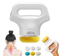 Massology Pro - Massology Pro Massager Gun, Deep Tissue Percussion Massager, with 3 Massages Heads & 12 Adjustable Level,Mini Portable Home Massages Tool, for Back, Shoulders, Legs (White)
