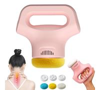 Massology Pro - Massology Pro Massager Gun, Deep Tissue Percussion Massager, with 3 Massages Heads & 12 Adjustable Level,Mini Portable Home Massages Tool, for Back, Shoulders, Legs (Pink)