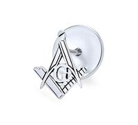Spilla con Simbolo Compasso Massonico per Apprendista Squadra per Uomo e Donna in Argento Sterling .925