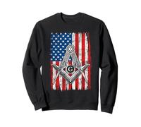 Massonica USA Bandiera Americana Piazza e Bussola Massone Felpa
