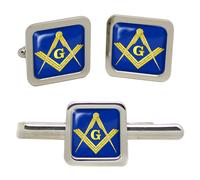 Massonico Quadrato E Bussole Quadrato Gemelli E Fermacravatta Set