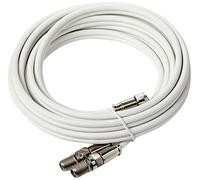 Mast Digital Smedz YCAB03L1 - Cavo coassiale satellitare doppio, 3 m, con connettori F a compressione Premium per Sky Q, Sky HD, Sky+ e Freesat, bianco