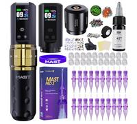 Mast Tattoo Fold2 Pro Wireless Tattoo Gun Rotary Pen Machine, Powerful Motor by Mcore, Smart Display, 7 Strokes Length for Pro Artists Gold Color