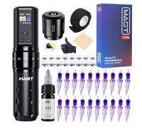Mast Tattoo Fold2 Pro Wireless Tattoo Pistola Rotary Pen Machine, Powerful Motor by Mcore, Smart Display, 7 Strokes Length for Pro Artists (kit)