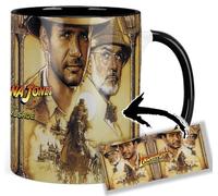 MasTazas Indiana Jones And The Last Crusade Harrison Ford Sean Connery Tazza Interna e Maniglia Nera Ceramica Mug