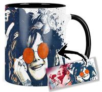 MasTazas Janis Joplin Tazza Interna e Maniglia Nera Ceramica Mug