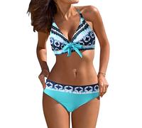 Mastectomia Costumi da bagno per le donne con tasca Terre End Bikini da donna a vita alta Bikini a due pezzi Costume da bagno Twist Hook Eye Cinghie regolabili, @-Blu, XL