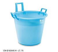 MASTELLETTO BACINELLA LARIO 3 MANICI CM Ø 60X45 H - LT. 75 COLORE AZZURRO