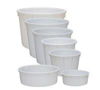 Mastellone tondo in polietilene 750 l bianco Ø cm 122x82h mastello per mosto uva