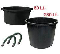 Mastellone secchio nero in plastica 80 e 230 litri